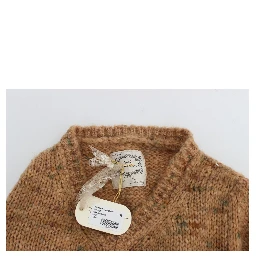 Brown Wool Blend Knitted Oversize Sweater