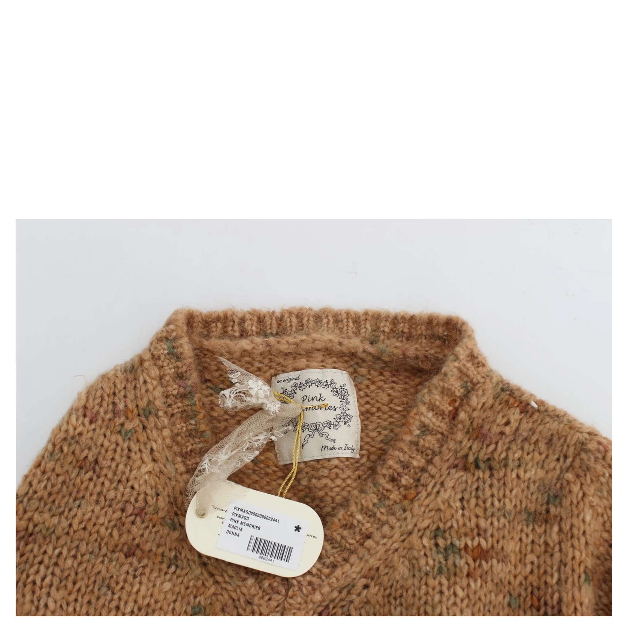 Brown Wool Blend Knitted Oversize Sweater