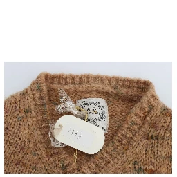 Brown Wool Blend Knitted Oversize Sweater