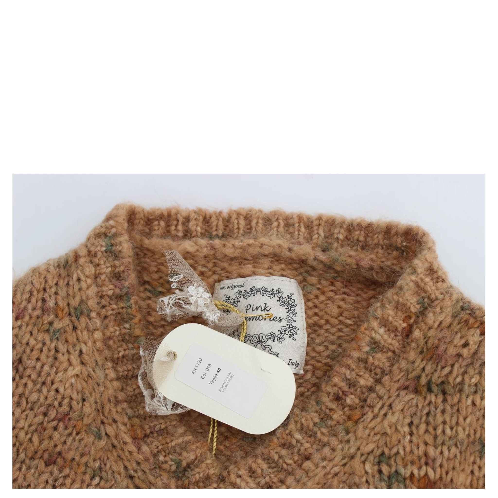 Brown Wool Blend Knitted Oversize Sweater