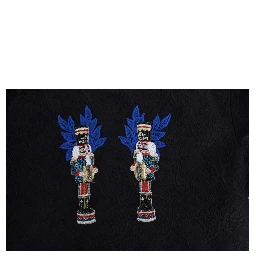 Black Fairy Tale Brocade Zipper Sweater