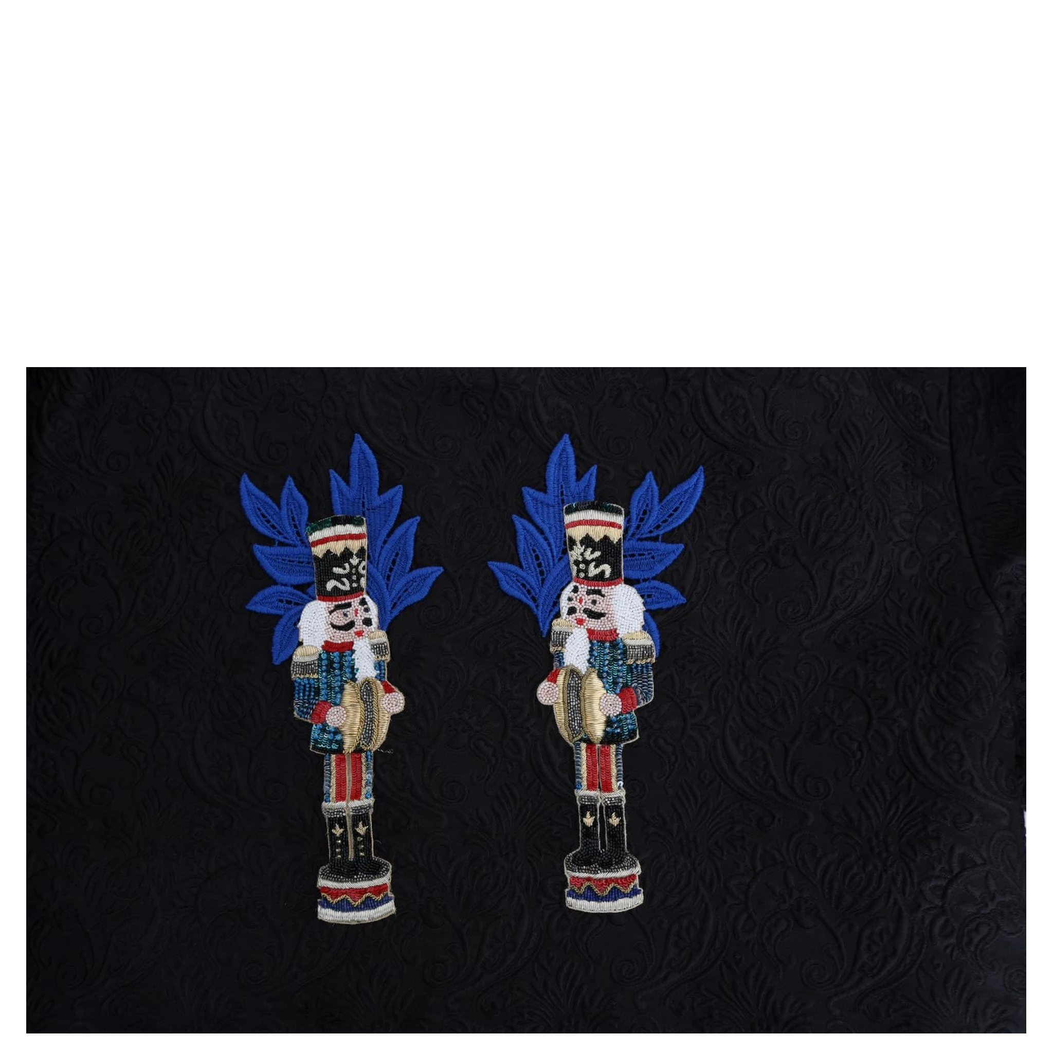 Black Fairy Tale Brocade Zipper Sweater