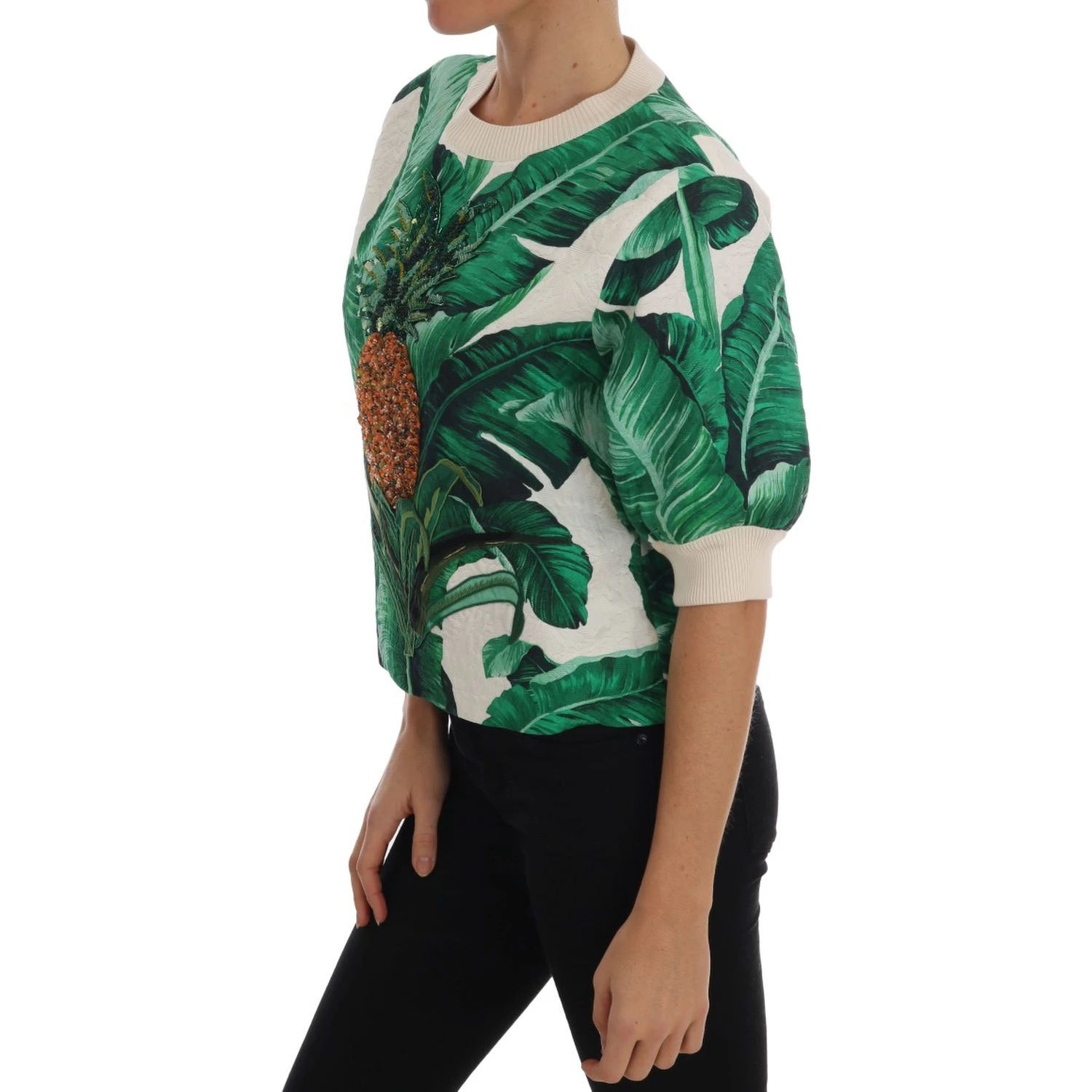 Pineapple Banana Sequins Crewneck Sweater