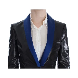 Black Blue Two Piece Suit Skirt & Blazer