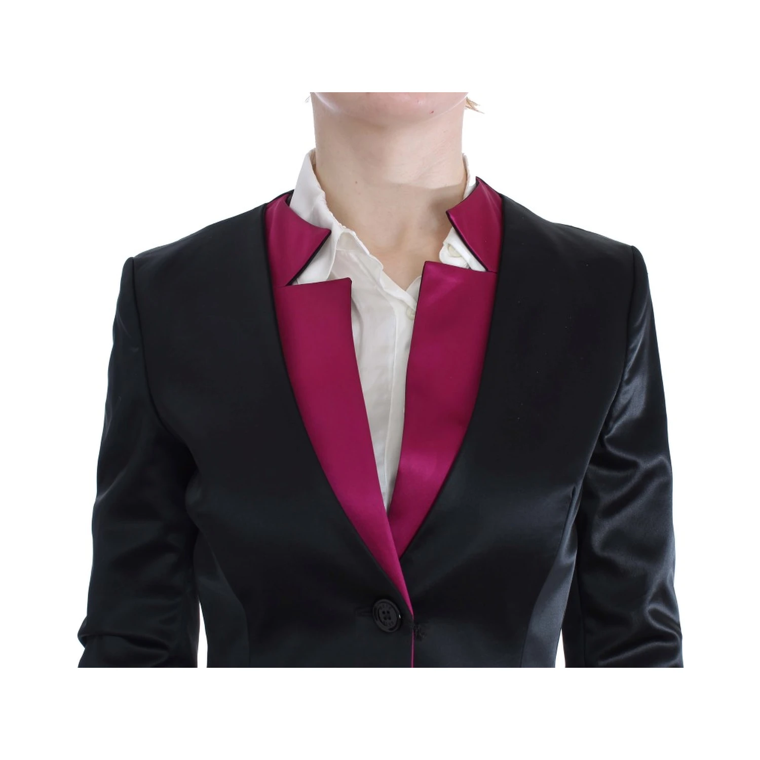 Black Pink Two Piece Suit Skirt & Blazer