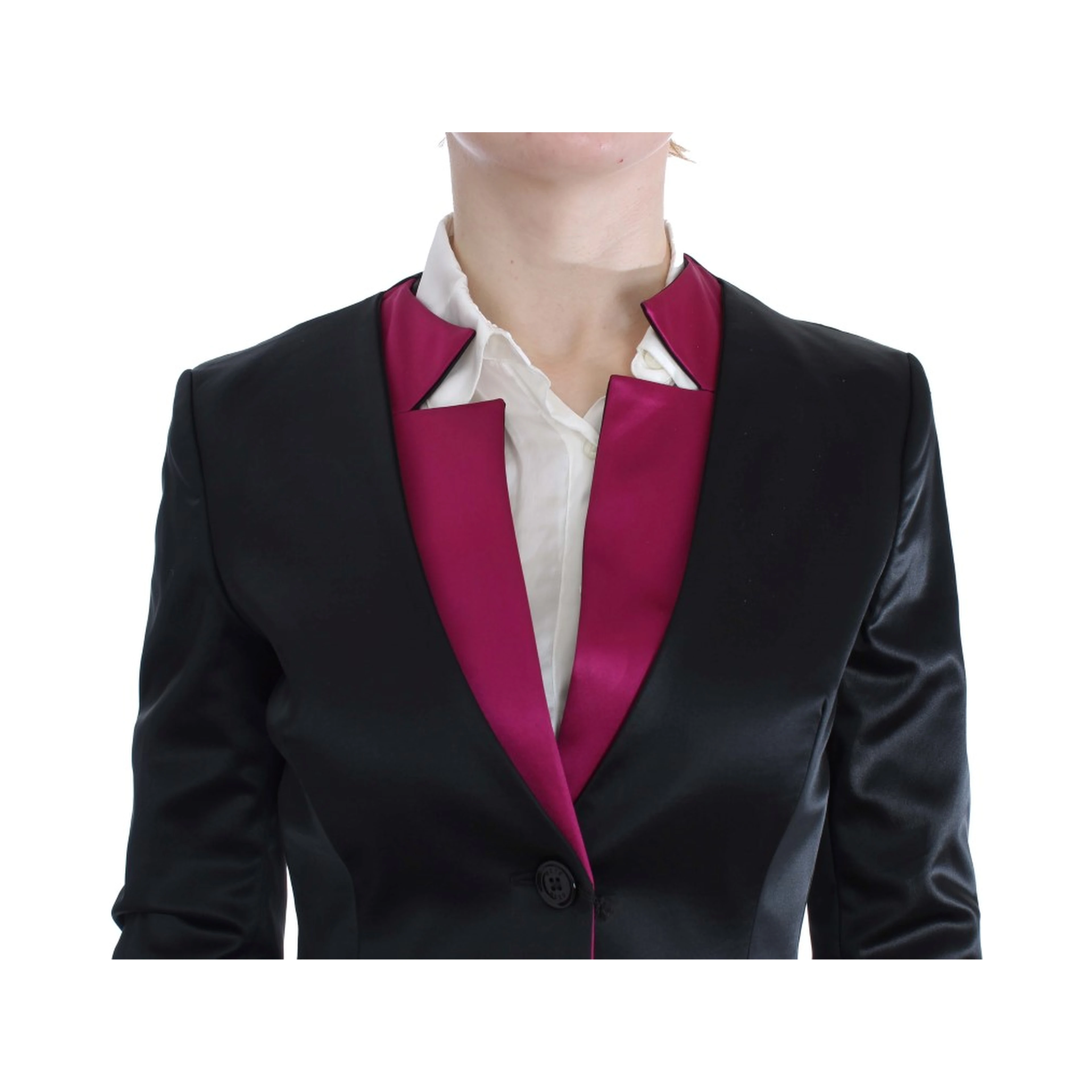 Black Pink Two Piece Suit Skirt & Blazer