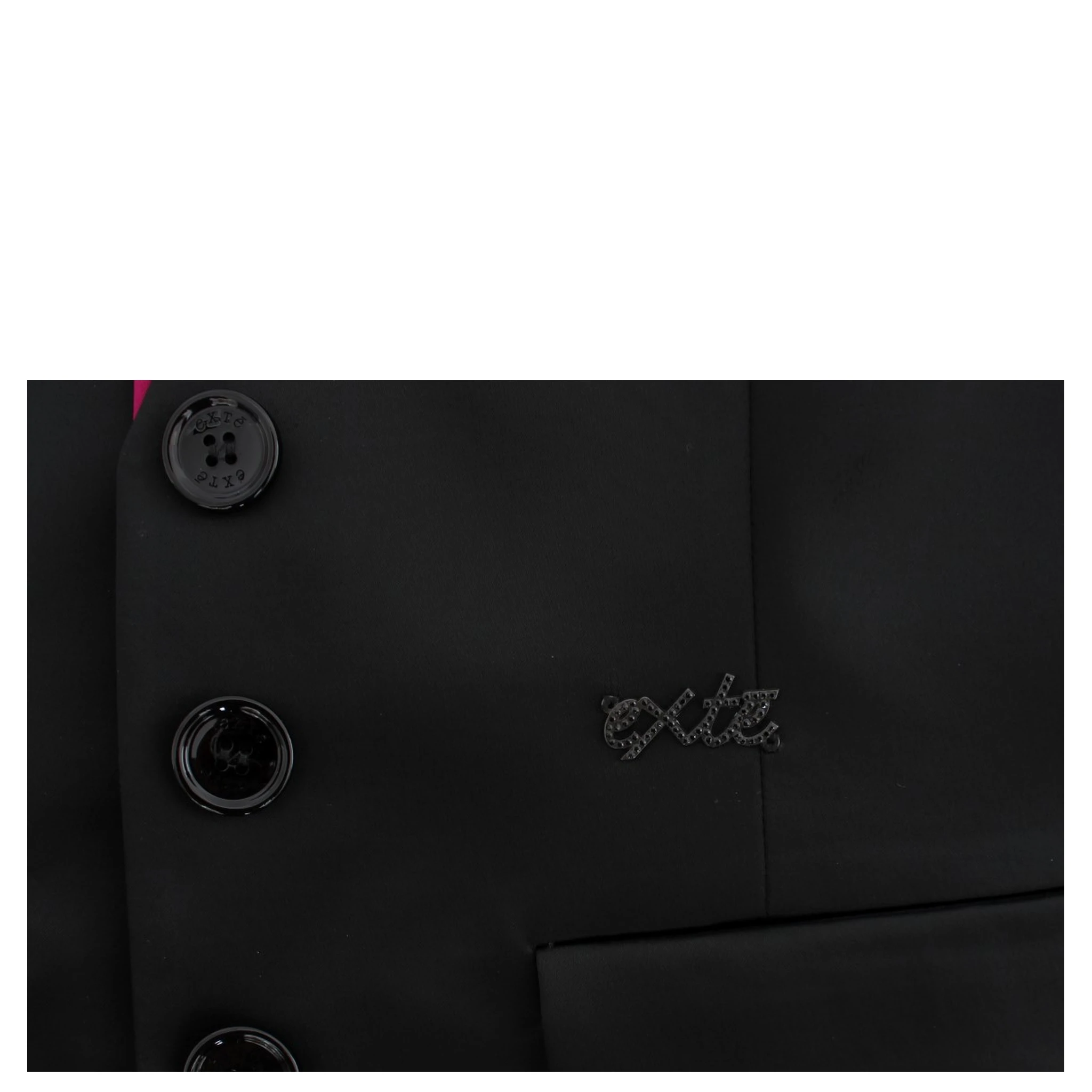 Black Pink Two Piece Suit Skirt & Blazer