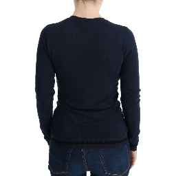 Blue V-neck Viscose Sweater