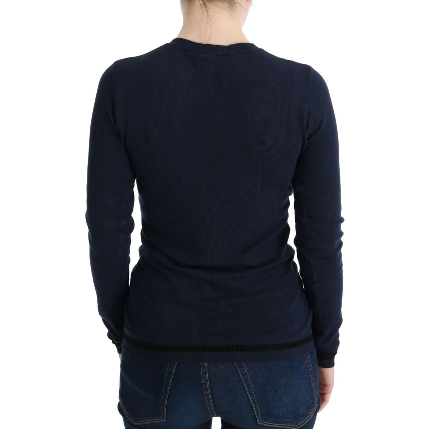 Blue V-neck Viscose Sweater