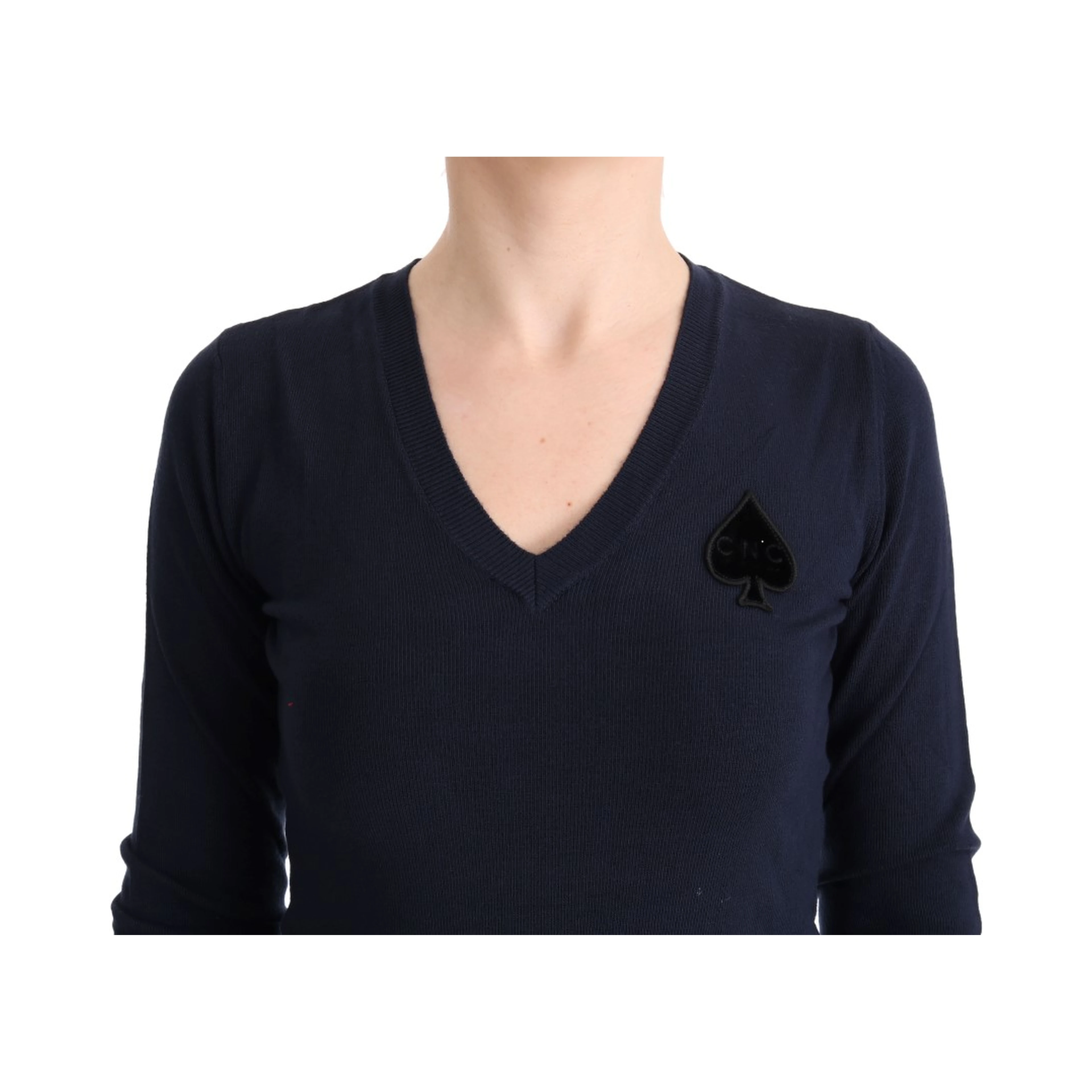 Blue V-neck Viscose Sweater