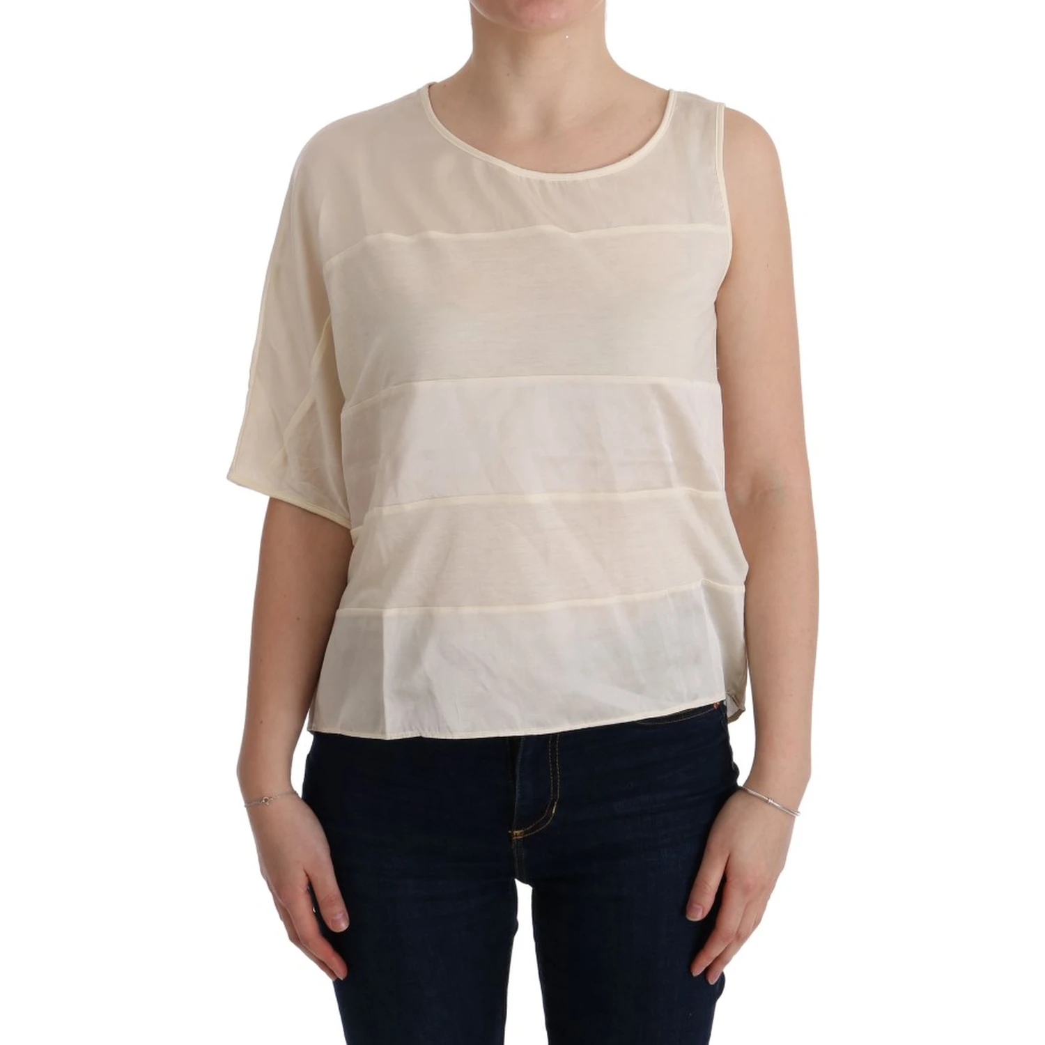 Beige Asymmetric Top Blouse