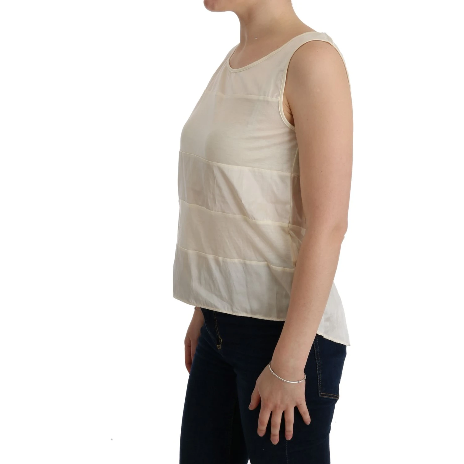 Beige Asymmetric Top Blouse