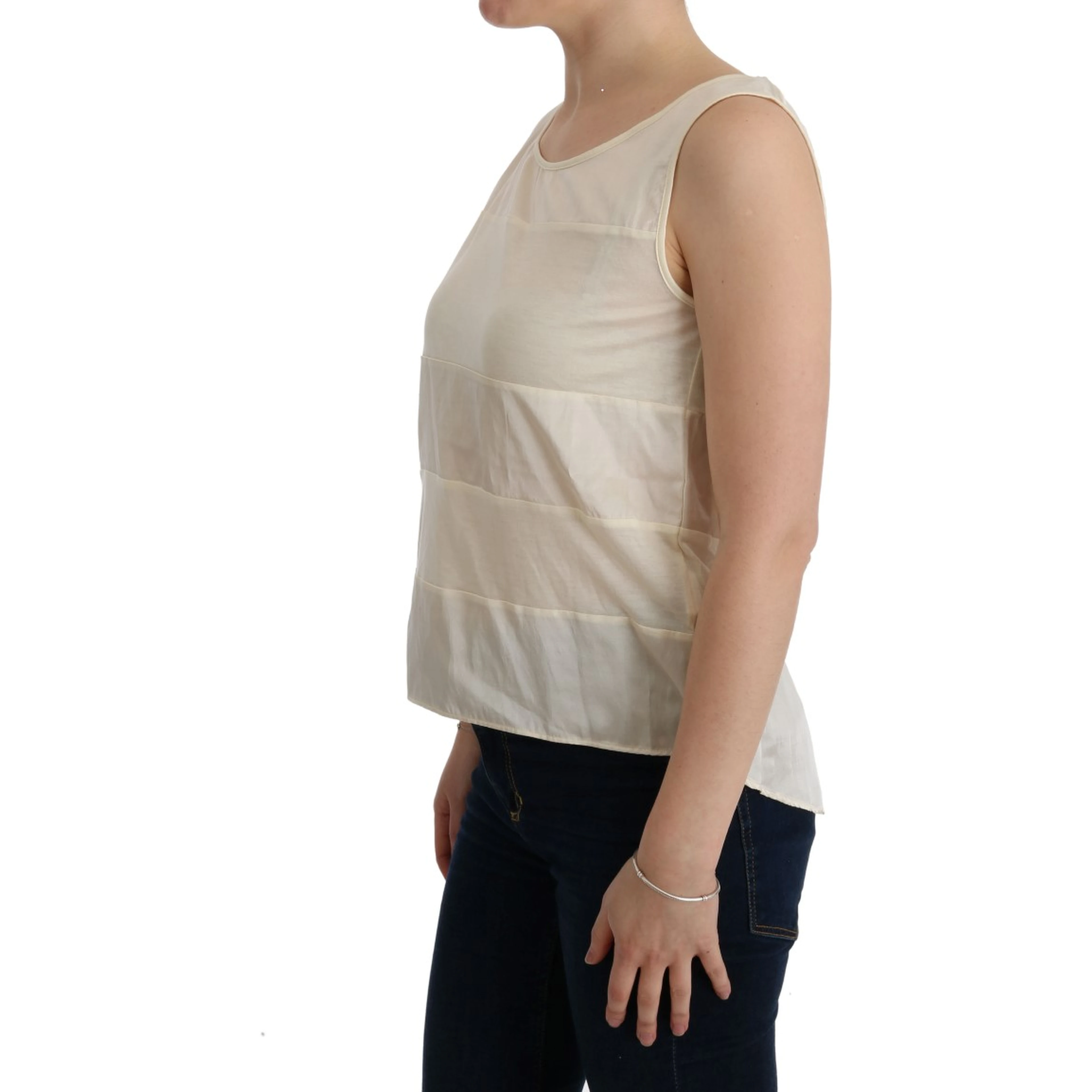 Beige Asymmetric Top Blouse