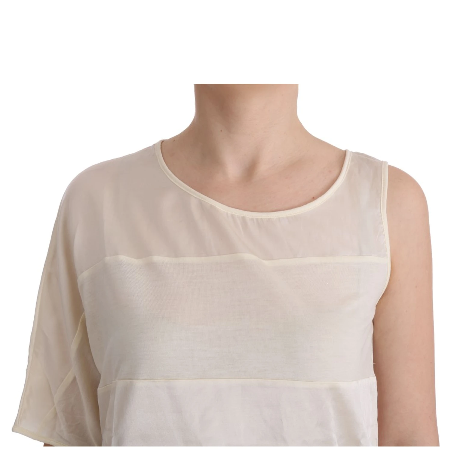 Beige Asymmetric Top Blouse