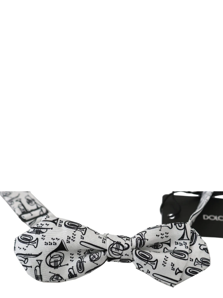 White Instruments Adjustable Neck Papillon Men Bow Tie