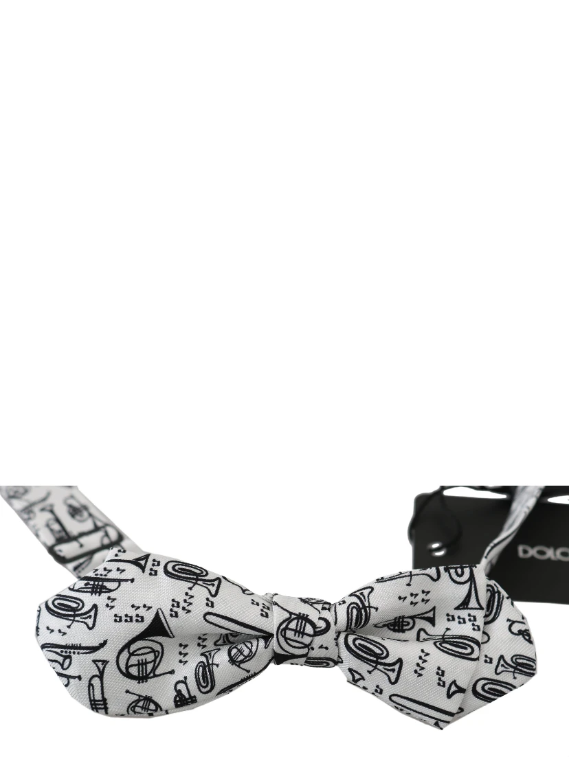 White Instruments Adjustable Neck Papillon Men Bow Tie