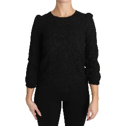 Black Floral Lace Zipper Top Blouse