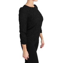 Black Floral Lace Zipper Top Blouse