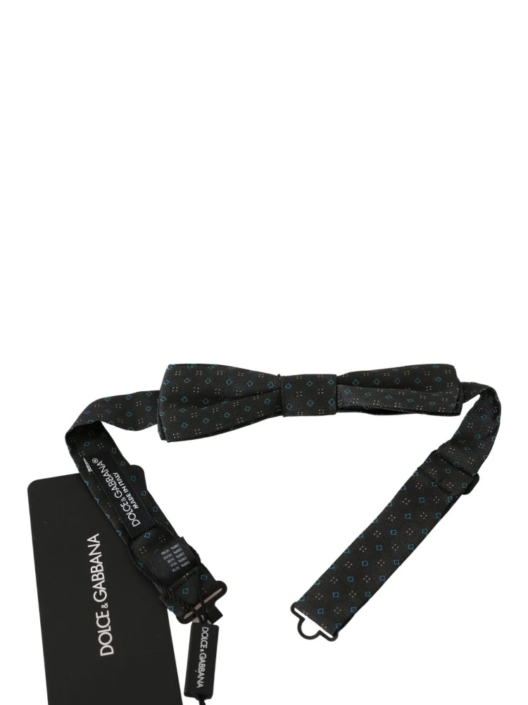 Gray Patterned Mens Necktie Papillon 100% Silk Bow Tie