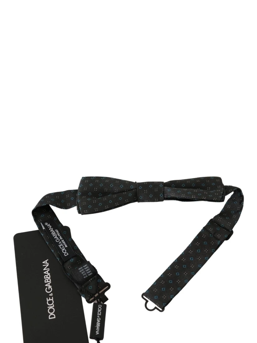 Gray Patterned Mens Necktie Papillon 100% Silk Bow Tie