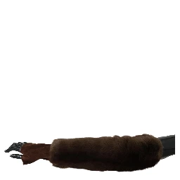 Brown Elbow Length Finger Less Fur Gloves