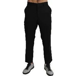 Black Cotton Wool Formal Dress Pants