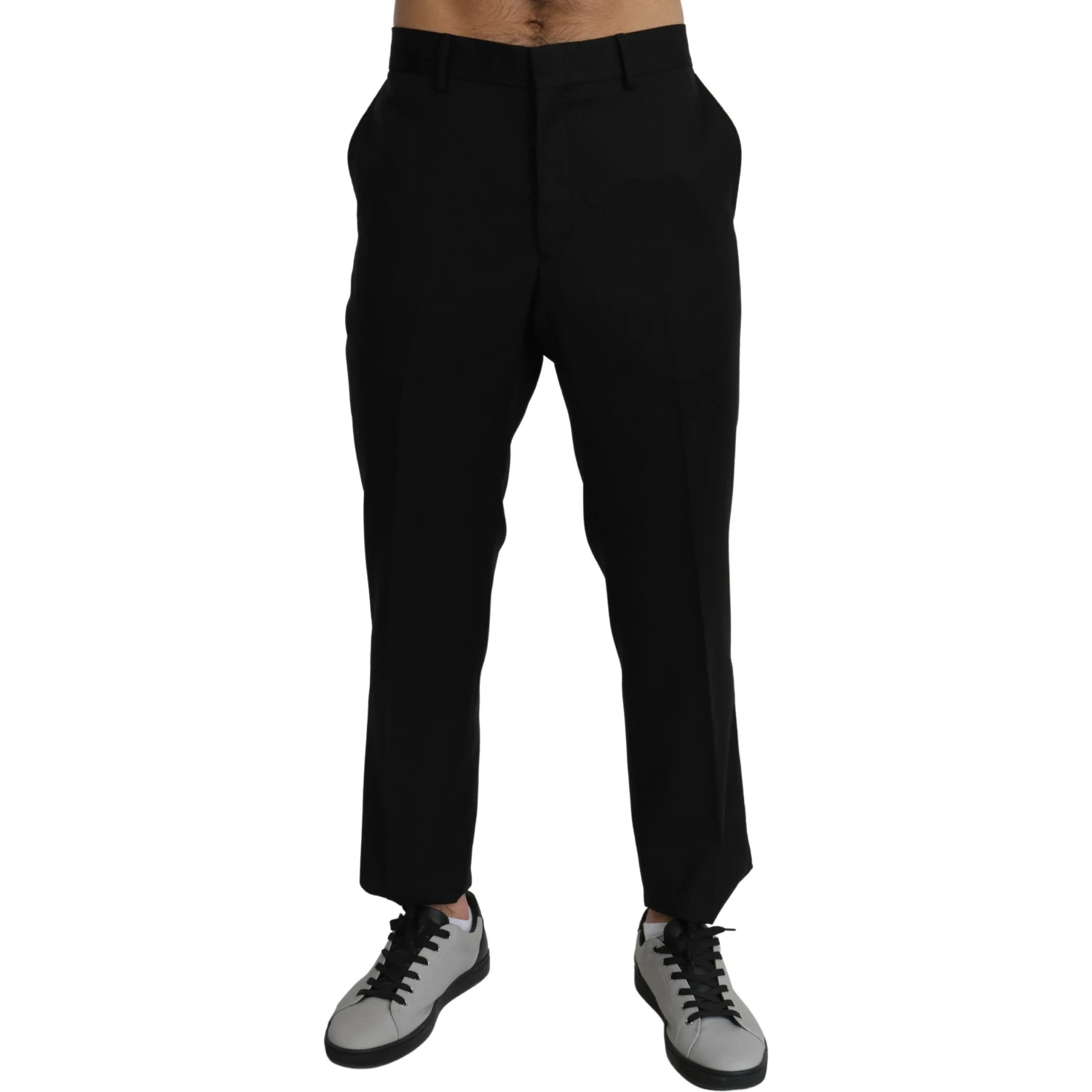 Black Cotton Wool Formal Dress Pants