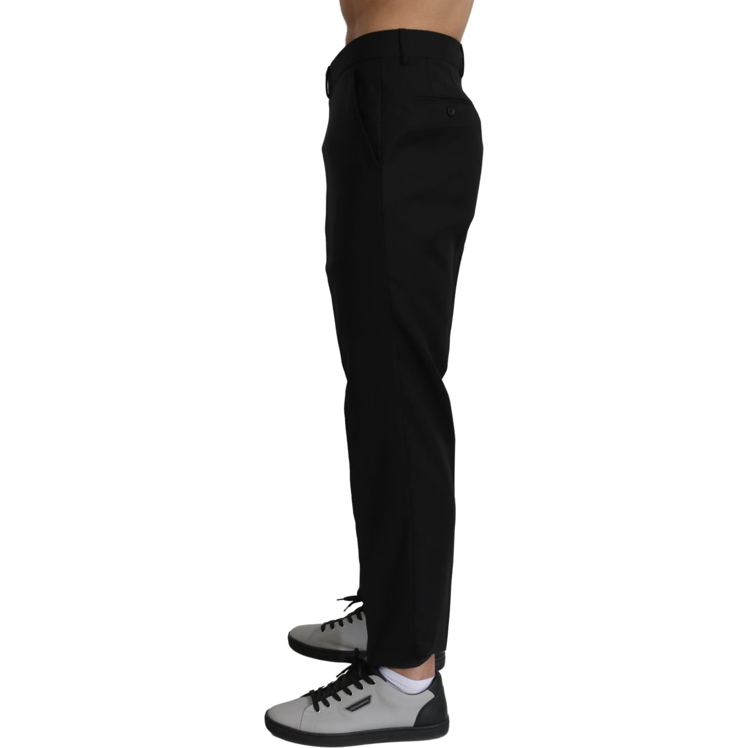 Black Cotton Wool Formal Dress Pants