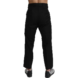 Black Cotton Wool Formal Dress Pants