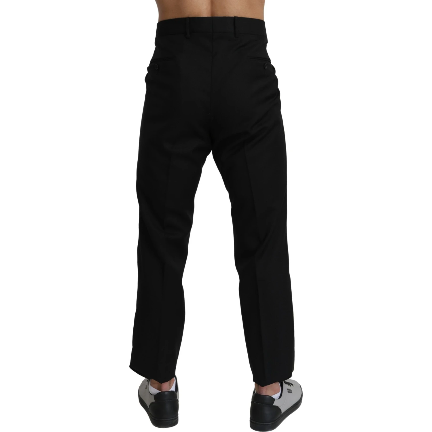 Black Cotton Wool Formal Dress Pants
