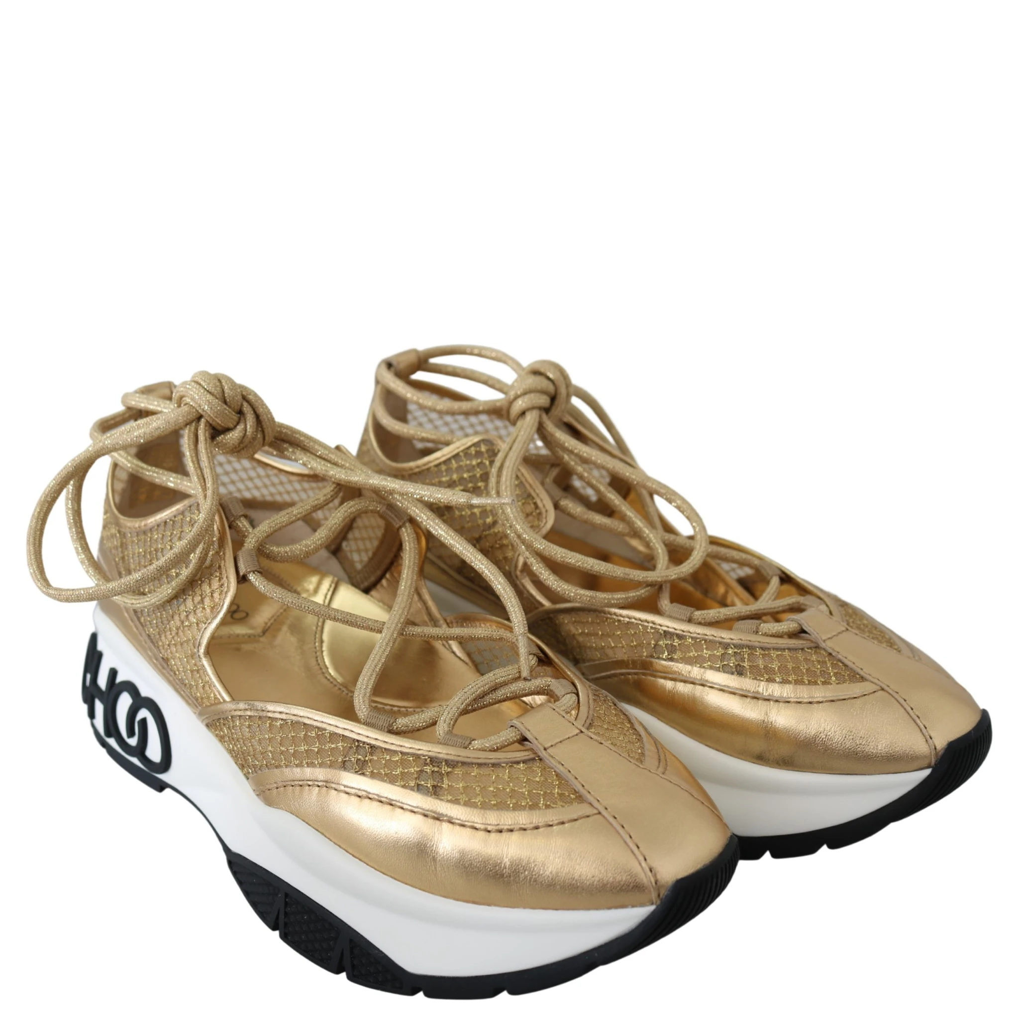 Gold Mesh Leather Michigan Sneakers