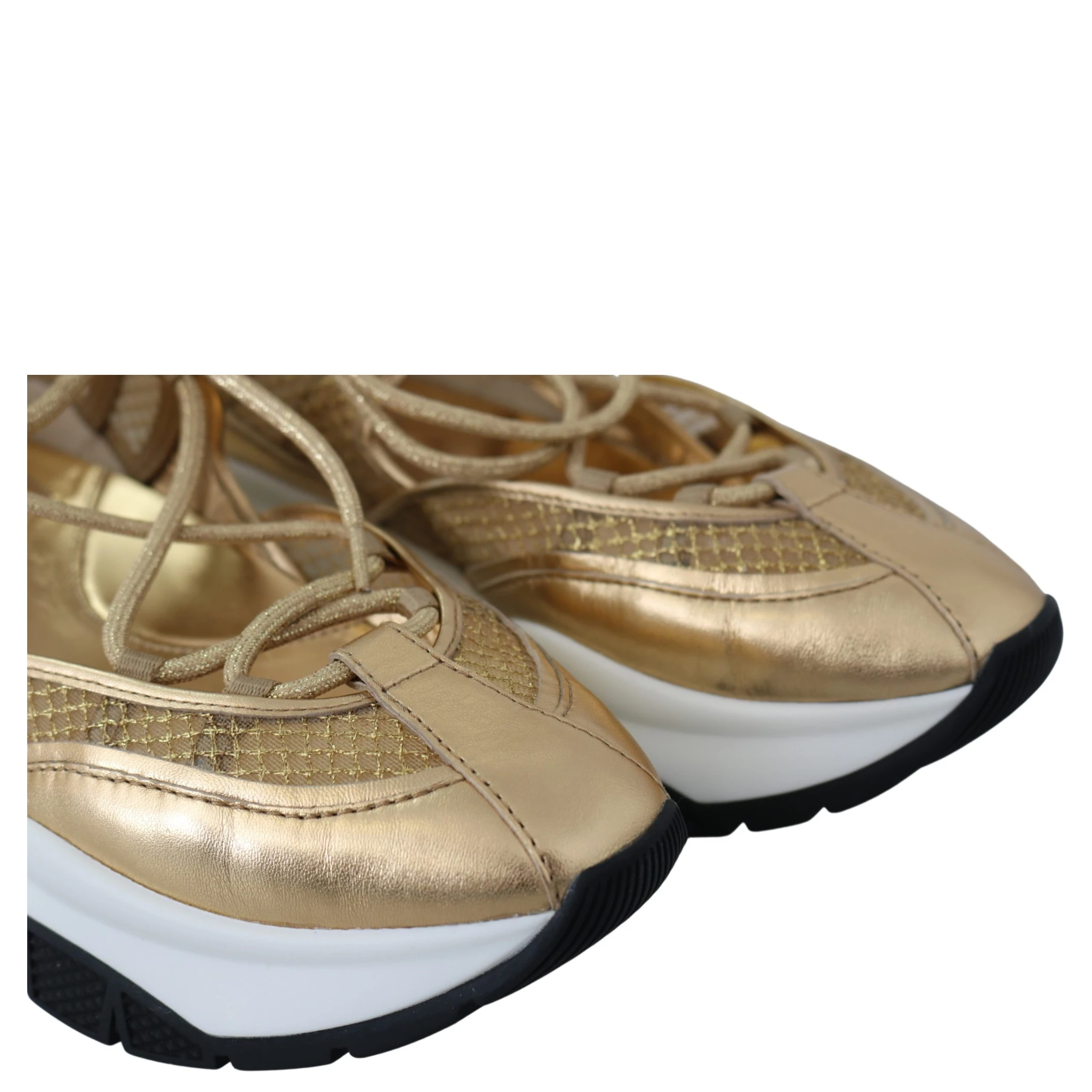Gold Mesh Leather Michigan Sneakers