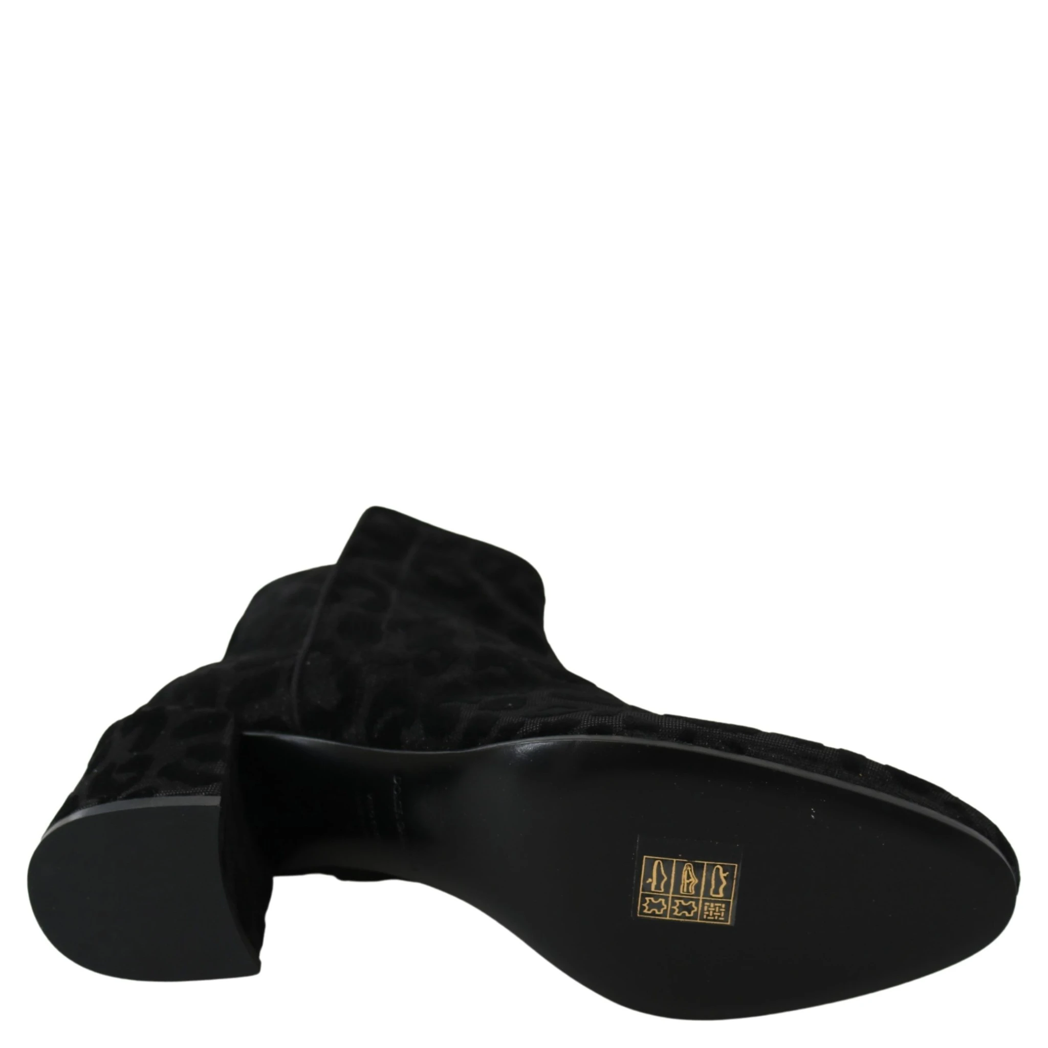 Black Leopard Short Boots Zipper Shoes