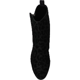 Black Leopard Short Boots Zipper Shoes