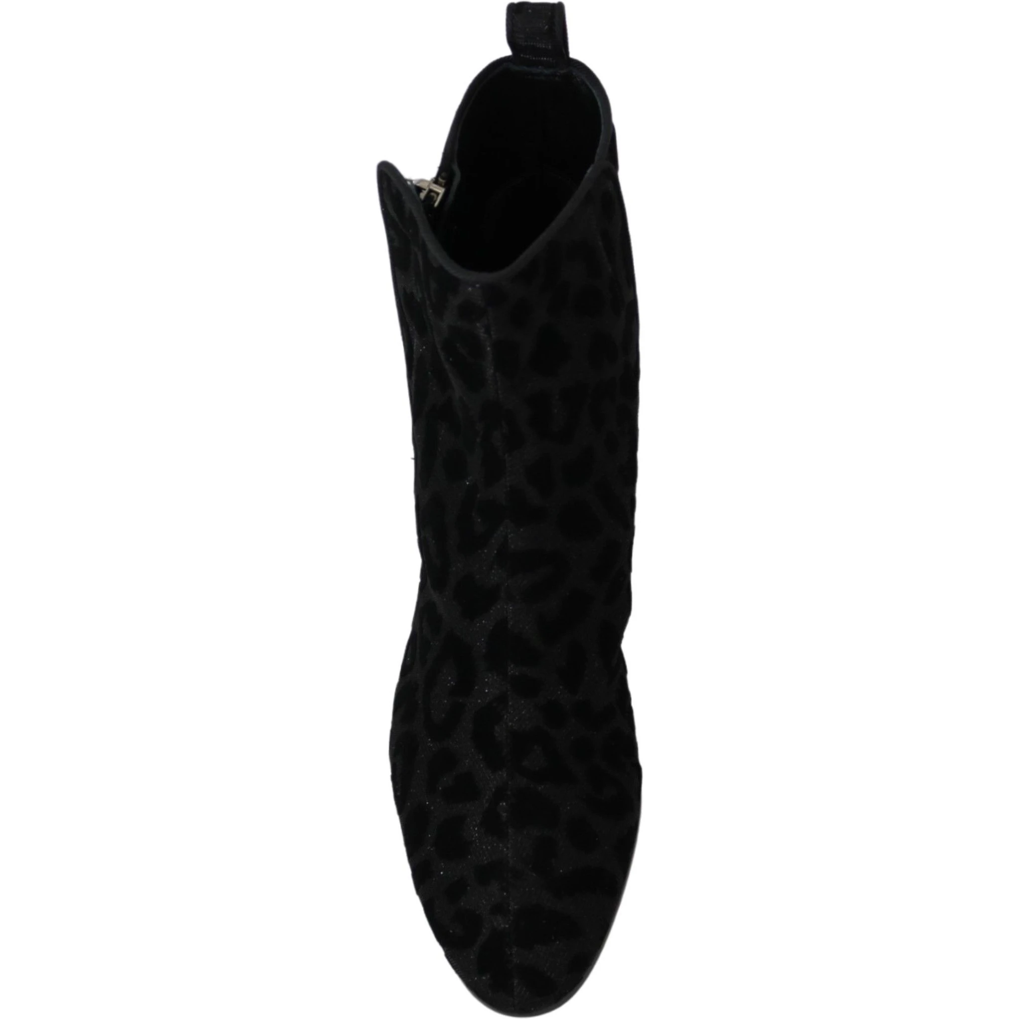 Black Leopard Short Boots Zipper Shoes