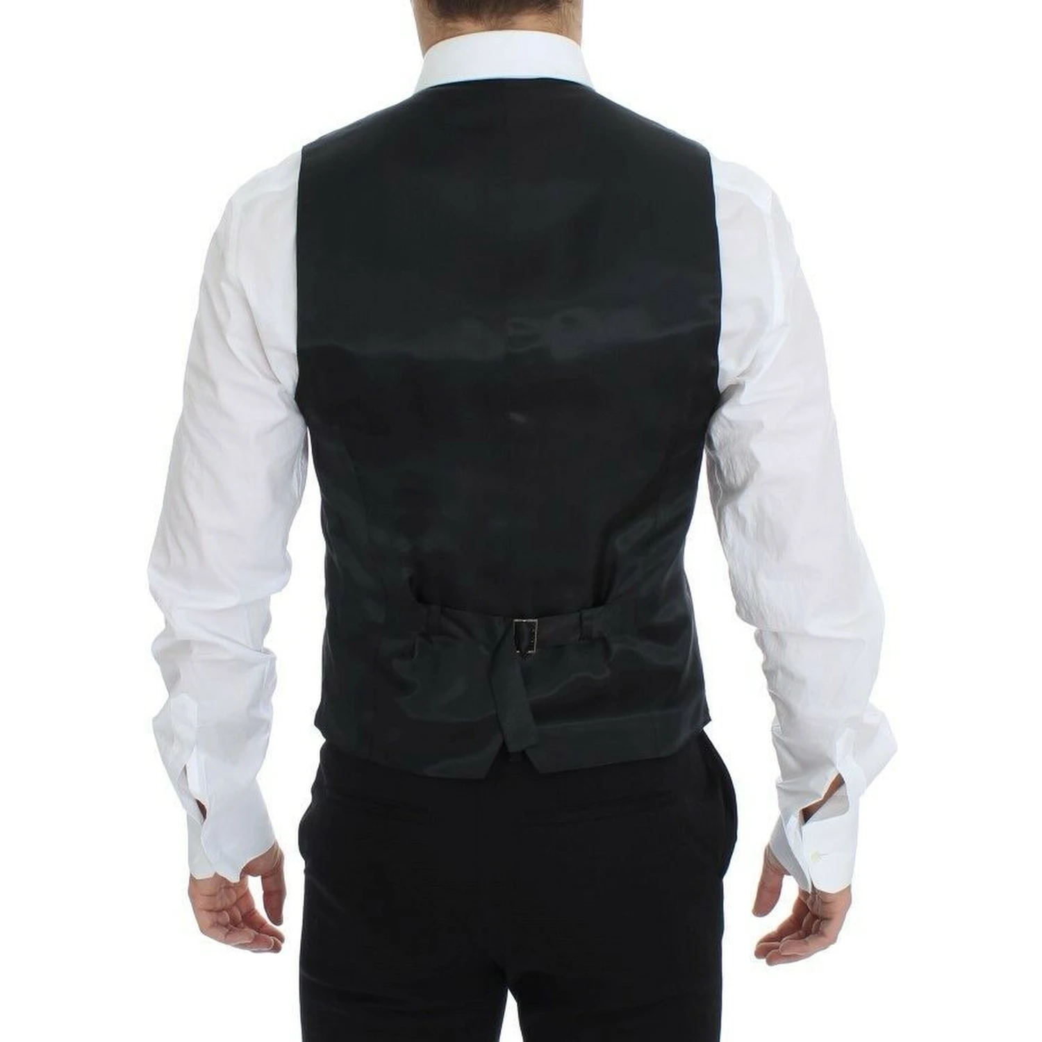 Gray Wool Stretch Dress Blazer Vest