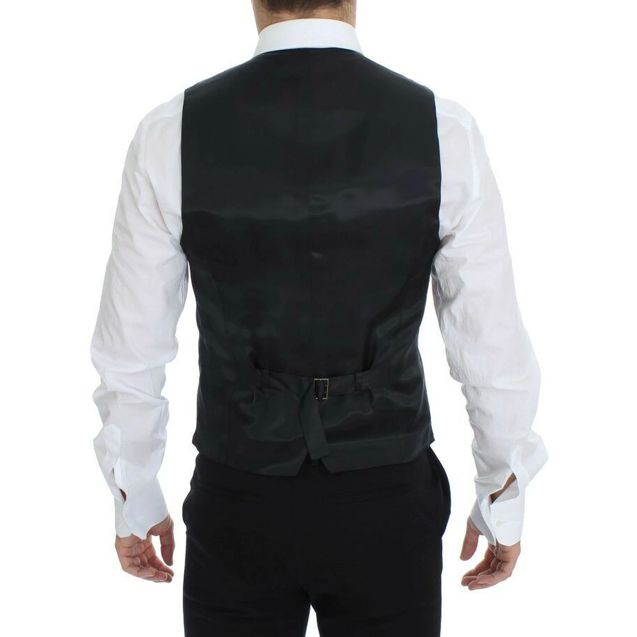 Gray Wool Stretch Dress Blazer Vest