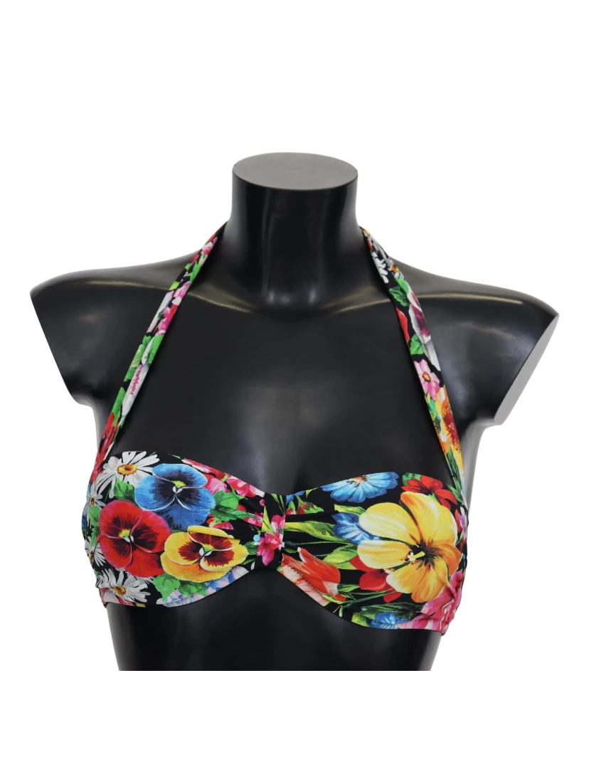 Multicolor Floral Print Swimwear Bikini Tops