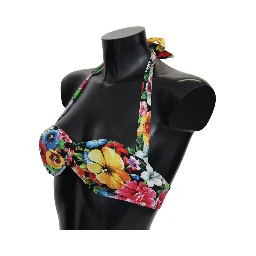 Multicolor Floral Print Swimwear Bikini Tops