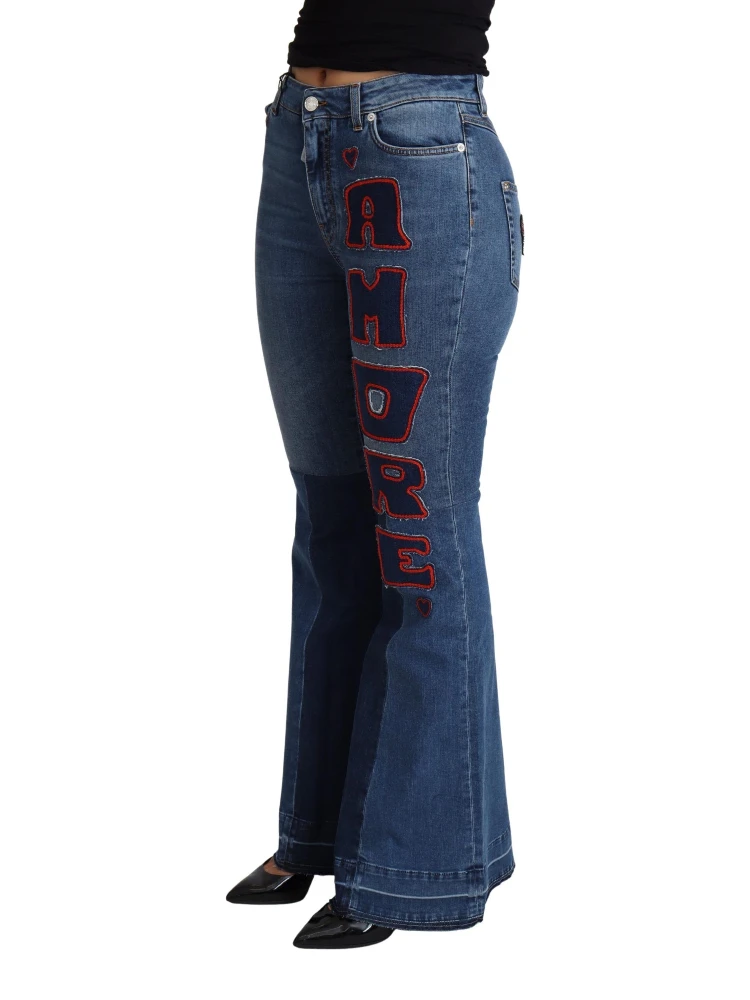 Blue Amore Patch Boot Cut Cotton Stretch Pant alternative