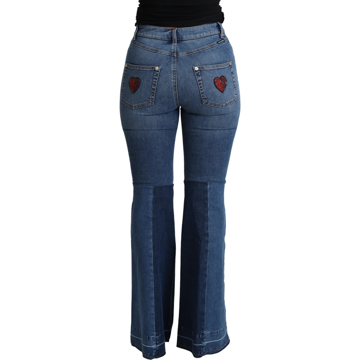 Blue Amore Patch Boot Cut Cotton Stretch Pant