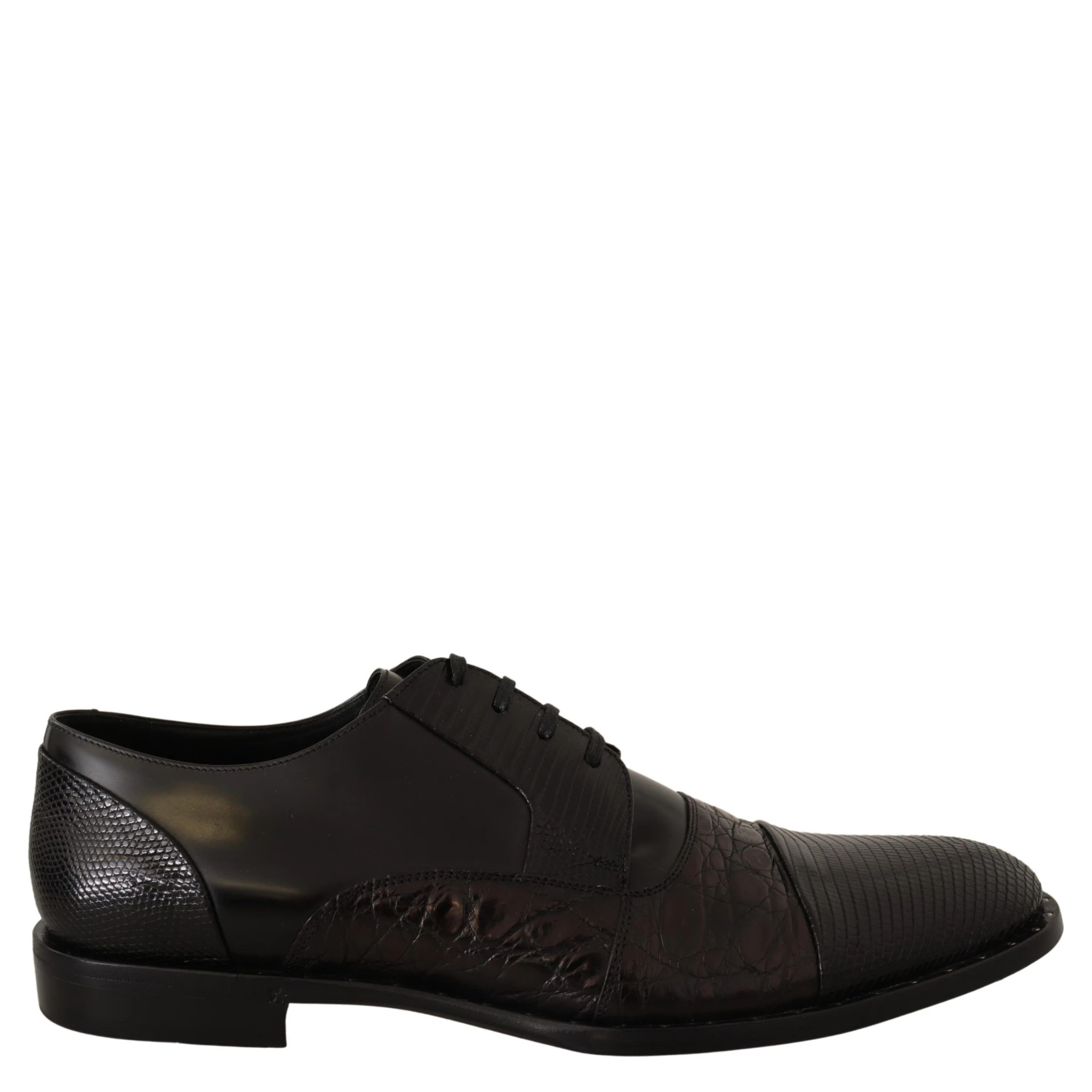 Black Leather Exotic Skins Formal Shoes