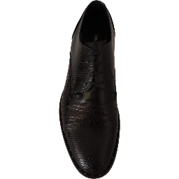 Black Leather Exotic Skins Formal Shoes