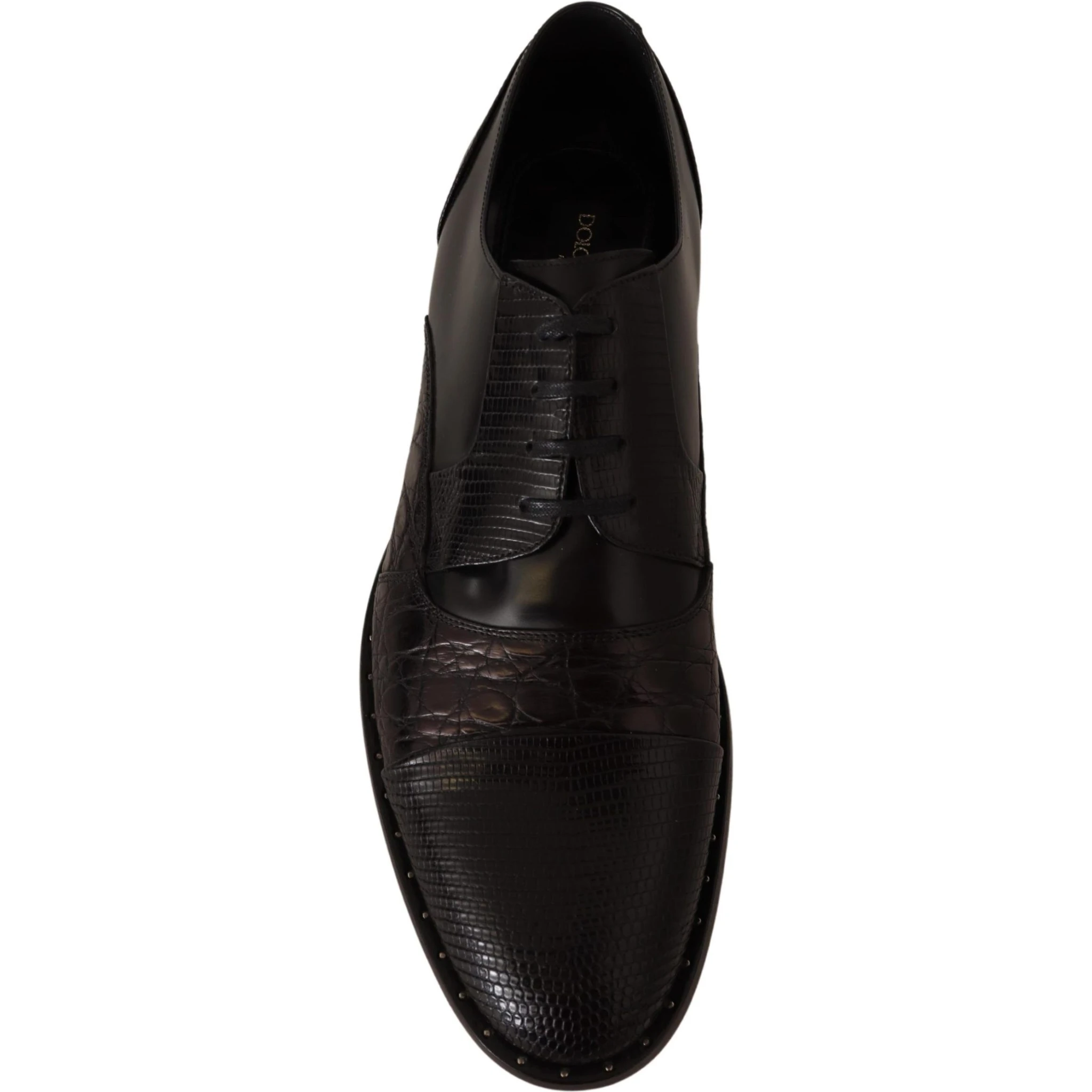 Black Leather Exotic Skins Formal Shoes