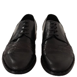 Black Leather Exotic Skins Formal Shoes
