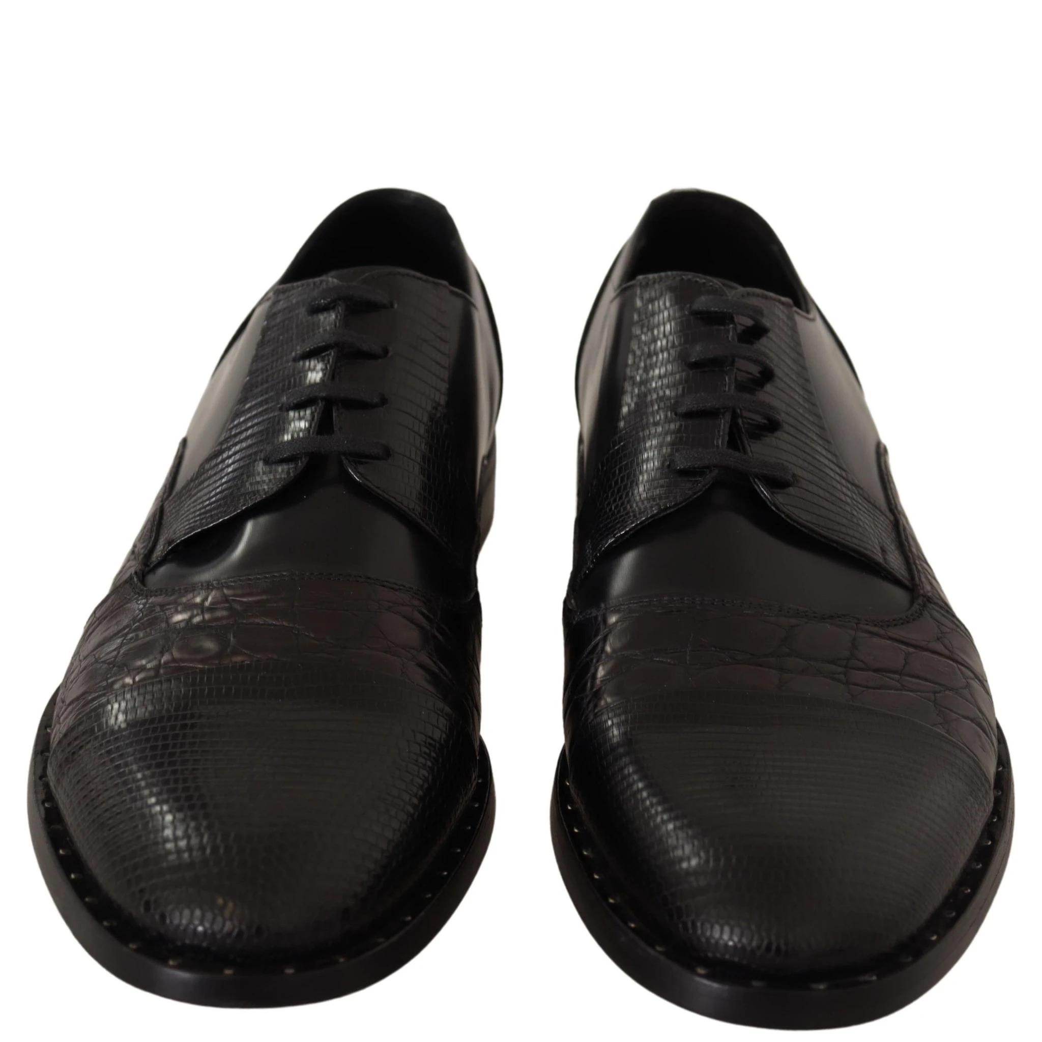 Black Leather Exotic Skins Formal Shoes