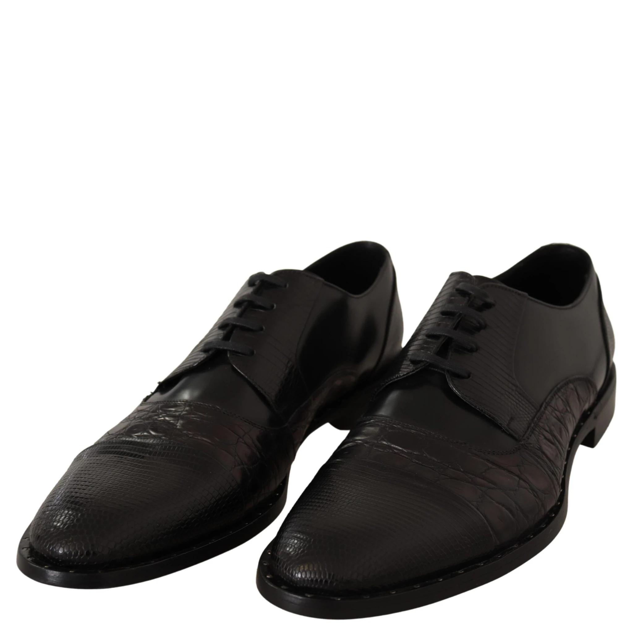 Black Leather Exotic Skins Formal Shoes
