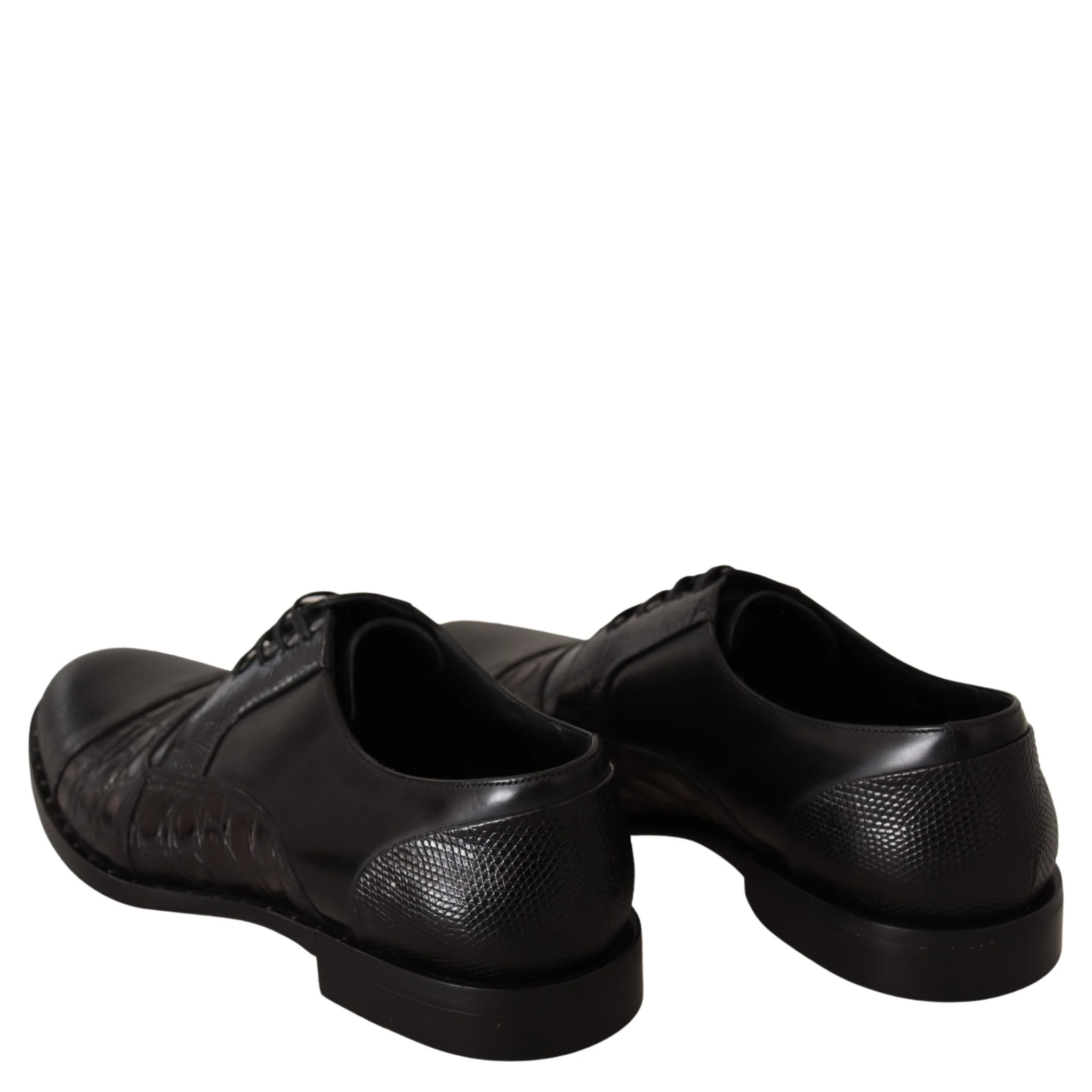 Black Leather Exotic Skins Formal Shoes