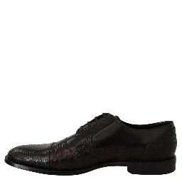 Black Leather Exotic Skins Formal Shoes