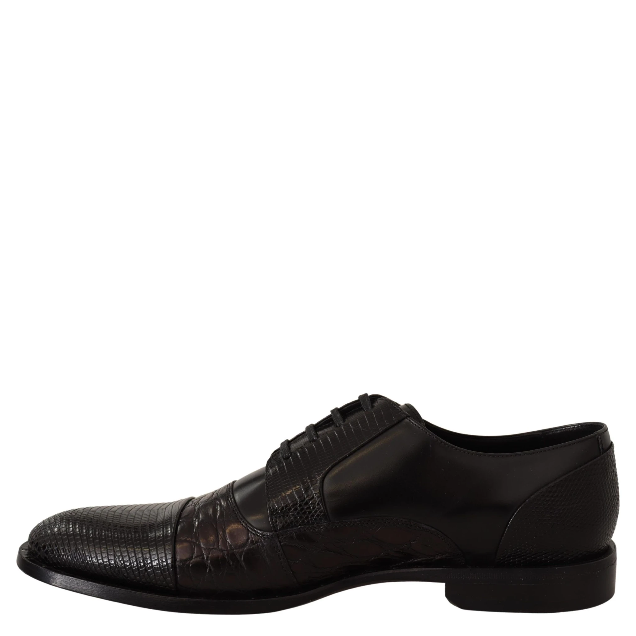 Black Leather Exotic Skins Formal Shoes